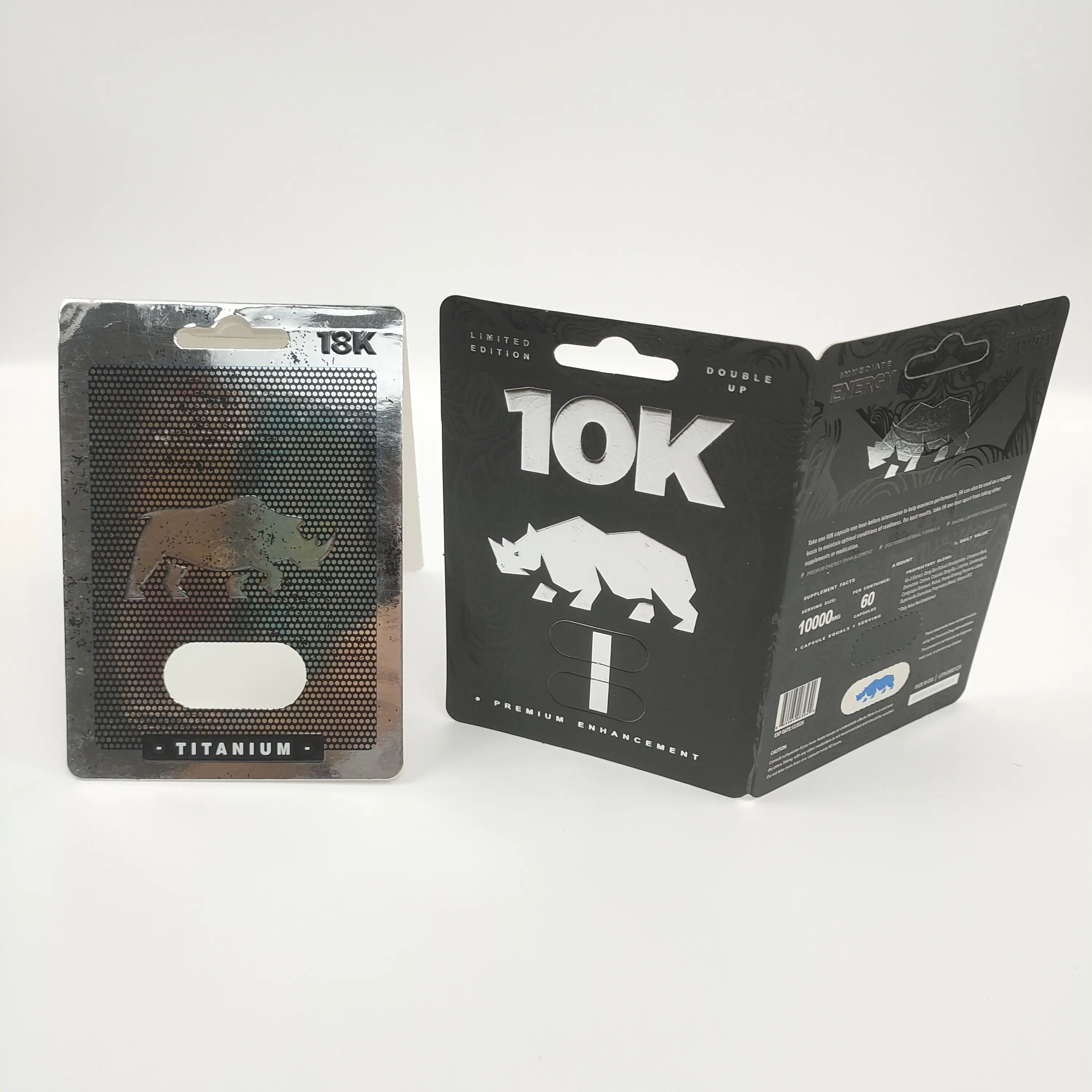 ब्लैक पैंथर कार्ड ब्लिस्टर पैकेजिंग गोली 0 कैप्सूल कार्ड और प्रदर्शन ब्लिस्टर पैकेजिंग बॉक्स राइनो 69 7 कैप्सूल कार्ड
