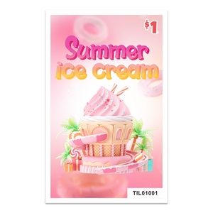 Pink Cards Open Win Prize Custom Design Instant Lottery Full Color Digital Printing Pull Tabs Gambling <b>Tickets</b> - Product Image 2