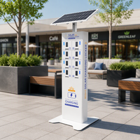 Casier de recharge solaire extérieur pour appareils mobiles avec panneau solaire 60W, armoire de recharge solaire en libre-service pour événements sportifs