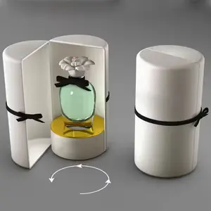 Bloem Mini Parfum Geschenkset 30Ml Doos Roll Op Ronde Parfum Tube Doos 50Ml Verpakking Parfum Flesdoos Met Papier Goud Folie
