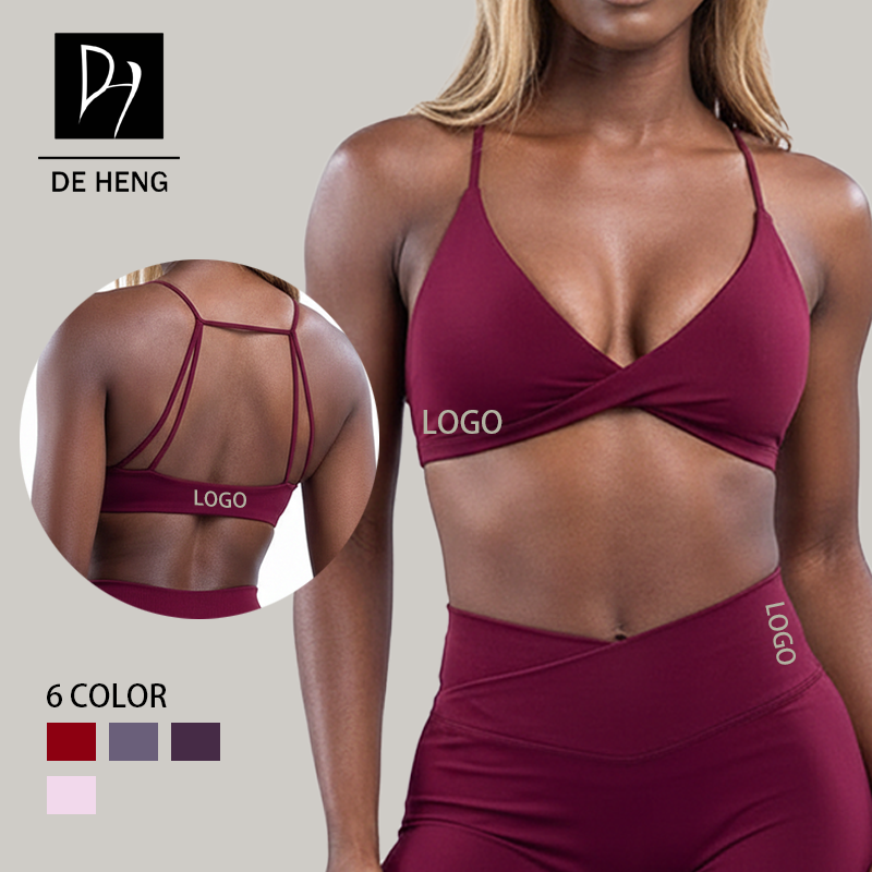 2026 Breathable New Updated Trim Fit Cross Back Lady Custom Sports Yoga Fitness High Quality Gym Workout Bra For Women