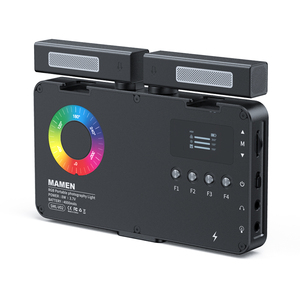 Mamen RGB <span class=keywords><strong>LED</strong></span> video ánh sáng nhiếp ảnh Ánh sáng Microphone với microphone 2 trong 1 xách tay ánh sáng cho máy ảnh vlog thiết bị - Product Image 5
