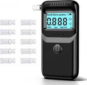 Alcootest professionnel haute précision à affichage 3 chiffres, rechargeable, sans contact, réponse en 10 secondes, testeur d'alcoolémie vocal - Product Image 1