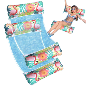 Nueva Hamaca Inflable Individual de Doble Tubo con Diseño de Flamenco para Verano, Diversión en la Piscina, Tejido de Malla de PVC Engrosado, para Adultos - Product Image 2