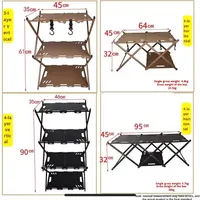Outdoor Camping Draagbaar Lichtgewicht Opvouwbaar Opbergrek Koolstofstaal Gemonteerd Barbecue Picknick Fruitrek Groenterek