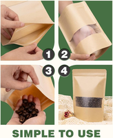 Imprimé personnalisé comestible biodégradable bolsas alimentaire café thé collation clair ziplock debout pochette emballage avec fenêtre logo imprimante