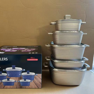 Juego de Ollas de Cocina Antiadherentes de Granito de Diseño Moderno de 10 Piezas Éxito de Ventas Suministro Directo de Fábrica Listo para Enviar - Product Image 1