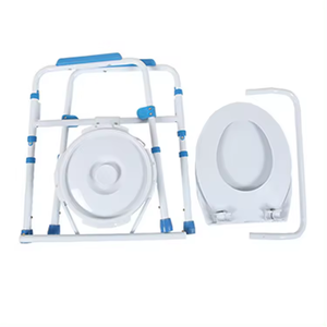 Kursi mandi Commode lipat aluminium dengan Bedpan, perawatan rumah atau perawatan kesehatan kursi Toilet kursi commode orang tua anak-anak cacat - Product Image 5