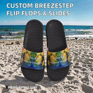 Custom BreezeStep Printed <b>Flip</b> <b>Flops</b> With Logo Anti-Slippery EVA Outsole Summer Slides Open Toe Plastic Upper <b>Slippers</b> - Product Image 5