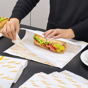 Wholesale Virgin Coated PE <b>Greaseproof</b> Burger Wrapping <b>Paper</b> Custom Logo Printing Fast Food Restaurant Food Grade Safe - Product Image 4