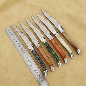 Couteau pliant <span class=keywords><strong>de</strong></span> style français classique en acier inoxydable, couteau pliant EDC avec manches en bois et résine pour le camping et la restauration - Product Image 1