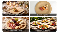 Assiettes jetables personnalisées en bambou biodégradable et écologique à faible MOQ pour mariages et traiteurs aériens