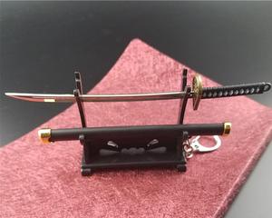 Pour boucle porte-outil fourreau porte-clés <span class=keywords><strong>Katana</strong></span> <span class=keywords><strong>Sabre</strong></span> voiture porte-clés Roronoa Zoro épée cadeau porte-clés acier inoxydable métal - Product Image 4