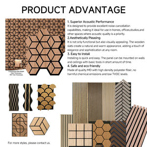 Panneaux acoustiques en lattes de bois pour hôtels modernes, avec <span class=keywords><strong>isolation</strong></span> phonique et absorption acoustique hautement efficace, design écologique - Product Image 2