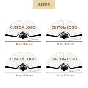พัดลมแฟลชพัดลม33ซม. พร้อมถุงพัดกังฟูรูปกระดูกไม้ไผ่ - Product Image 3