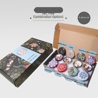 Lot de 8 bougies artisanales en cire de soja avec fleurs séchées, aromathérapie, en boîte métallique, non toxiques, pour la Saint-Valentin, la fête des Mères, les mariages