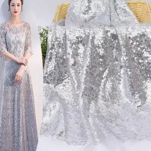 Best-selling products 100% 3mm sequins gold sequins mesh beads embroidery cloth Wedding dress sequins fabric