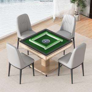 Table de Mahjong entièrement automatique, table à manger domestique intégrée, double usage, spéciale salle de jeux d'échecs et de cartes, silencieuse, pliable, avec revêtement floqué - Product Image 1