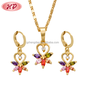 Moda Popular nuevos modelos chica pendiente Chapado en conjuntos de joyas para <span class=keywords><strong>el</strong></span> oro <span class=keywords><strong>turco</strong></span> diseños de joyas - Product Image 1