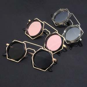 Gafas de Sol Redondas de Metal Retro de Alta Calidad al por Mayor para Mujer, Lentes de Espejo, Gafas de Sol Góticas Steampunk para Hombre - Product Image 4