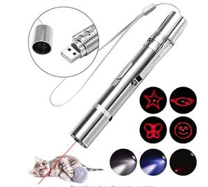 Mainan Kucing Peliharaan Usb Dapat Diisi Ulang Cahaya Laser Kucing Mainan Pena Pola Laser Pena Inframerah Lampu Lucu Mainan Kucing untuk Penggoda - Product Image 1