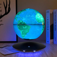 Lampe de carte du monde flottante innovante 20cm Globe à lévitation magnétique Lumière LED Contrôle tactile ABS Plug-In pour le salon Moyen