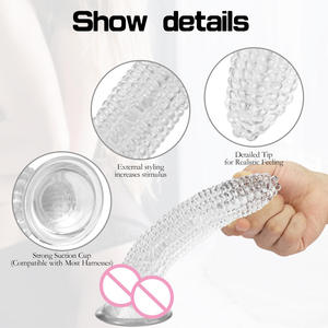 Dildo en PVC en forme de maïs simulé, 20 cm, avec ventouse, en gelée souple, achat en gros - Product Image 4