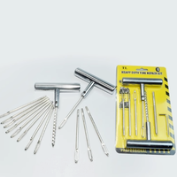Kit de réparation de crevaison de pneu de voiture sans chambre à air en métal 7 pièces, bande de réparation de crevaison, aiguille, kit de réparation pour voiture, camion, moto