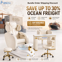 Fauteuil de Pédicure de Luxe avec Massage Dorsal Shiatsu et Bassin de Spa Balnéo pour les Pieds