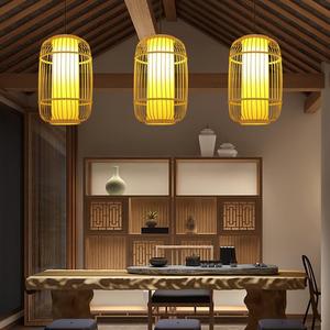 Pastoral Vintage Balcony Restaurant Hanging Lights Wicker Lamp Round Woven Bamboo <b>Rattan</b> <b>Pendant</b> Light - Product Image 4