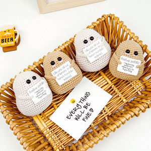 Pupazzi di Patate in Lana Lavorati a Mano da 8 CM, Divertenti Emojis di Patate Energetiche Positive, Ornamenti Pendenti all'Uncinetto Fatti a Mano - Product Image 4