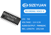 Carte de vœux multimédia et d'enregistrement audio personnalisée SIZEYUAN SZY42F4 avec puce sonore, changeur de voix, OTP, éclairage IC 7IO -40~85C