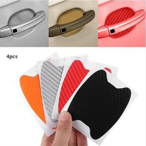 สติ๊กเกอร์กันรอยขีดข่วนสำหรับรถยนต์ รุ่น P-9665 ชุด 4 ชิ้น วัสดุคาร์บอนไฟเบอร์ ป้องกันรอยขีดข่วนที่มือจับประตูรถยนต์ - Product Image 6