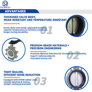 Vanne papillon à poignée manuelle en fonte d'acier inoxydable de type bagage Dn150 14 pouces, fabrication directe d'usine, prix compétitif - Product Image 5