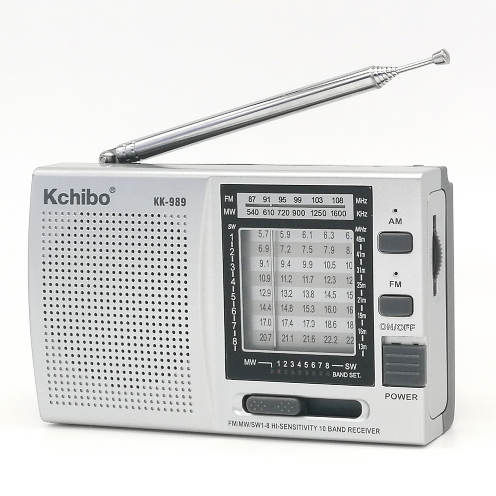 Kchibo KK-989 베스트 셀러 고감도 미니 포켓 휴대용 라디오 AM FM SW 10 밴드 단파 멀티 밴드 라디오 판매