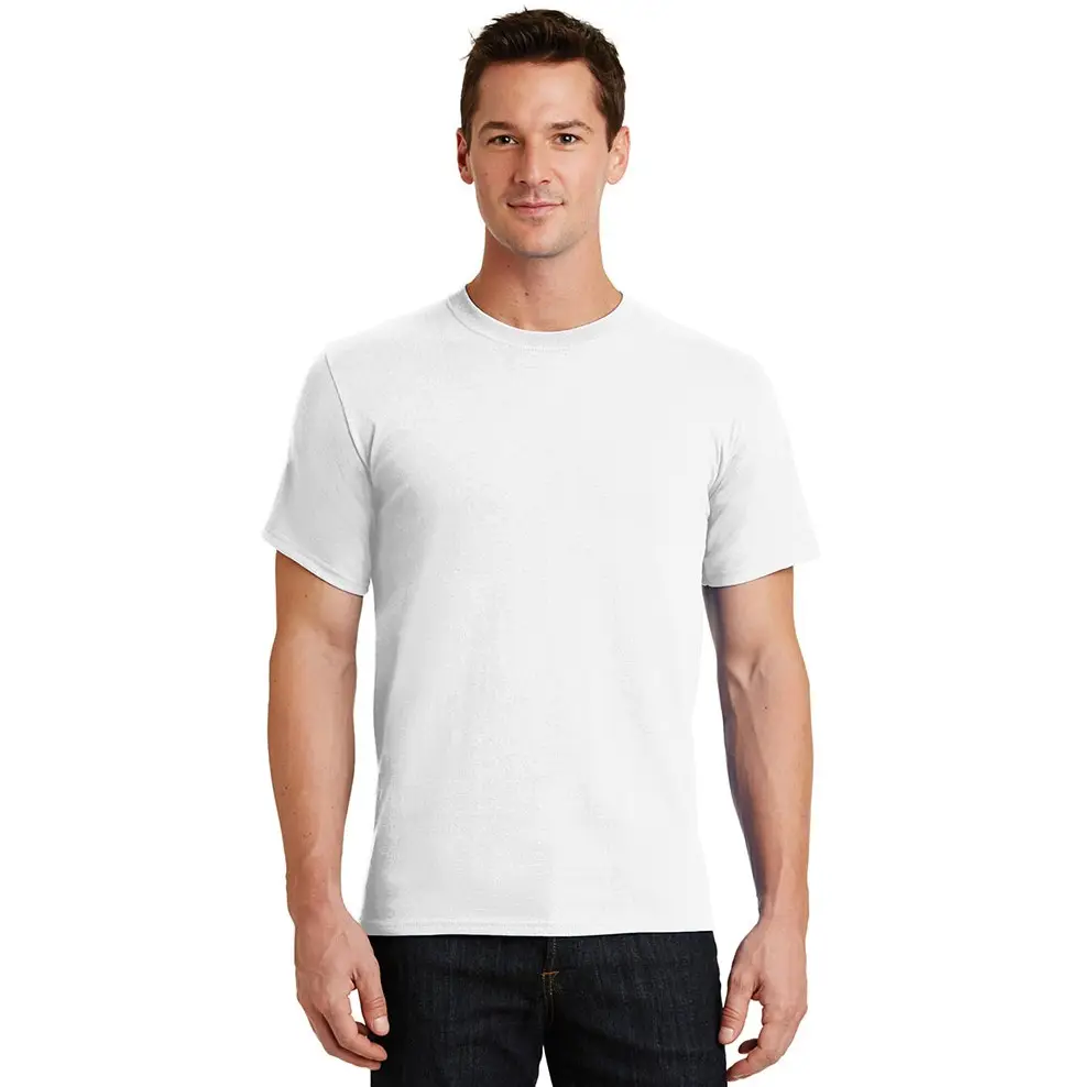 Popular 100% Cotton Customized LOGO Printing Plain White T-shirts For Men