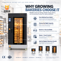 Four à Convection Professionnel Rotatif pour Boulangerie, 5, 8, 10, 12 Plateaux, à Air Chaud avec Vapeur pour la Cuisson Artisanale du Pain