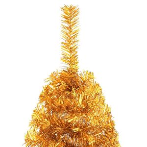 W2B VidaXL 6 ft albero di natale intarsi decorativi di alta qualità PET acciaio incernierato Stand personalizzabile formato oro per uso domestico - Product Image 5