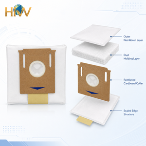 Sac à poussière de taille standard HNW respectueux de l'environnement pour aspirateur robot <span class=keywords><strong>Ecovacs</strong></span> <span class=keywords><strong>Deebot</strong></span> <span class=keywords><strong>Ozmo</strong></span> T8/T9/<span class=keywords><strong>N8</strong></span> <span class=keywords><strong>Pro</strong></span>/AIVI/<span class=keywords><strong>Plus</strong></span>/T8AIVI - Usage domestique - Product Image 4