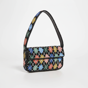 Elegante bolso de hombro bordado con correa desmontable para amantes de la moda - Product Image 1