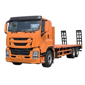 Camion plateau 1SUZU GIGA chinois avec échelle arrière 6x4, camion porte-conteneurs de 20 tonnes pour le transport de machines lourdes - Product Image 1