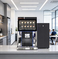 Machine à café commerciale TCN pour hôtel, du grain à la tasse, café fraîchement moulu avec lait frais, grand écran tactile et gestion à distance