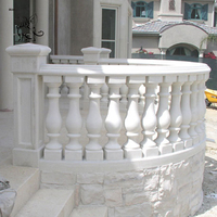 Balustrade en pierre naturelle sculptée à la main, design européen BLVE, décoration, main courante en marbre blanc, garde-corps de balcon pour villa
