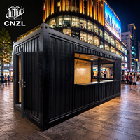 CNZL Boutique mobile et café conteneur en structure acier personnalisable avec design imperméable, installation rapide, utilisation extérieure