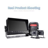 Moniteur de voiture étanche couleur LCD 7 pouces 2024, nouveau, fonctionnement par bouton, résolution 1024x600, alarme sonore et lumineuse, surveillance