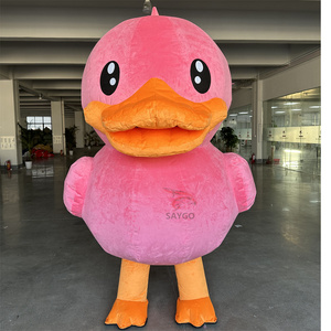 Costume de mascotte <span class=keywords><strong>Daffy</strong></span> Duck rose éclatant pour parc à thème, vêtements de canard attrayants, gonflable 2,2 m - Product Image 2
