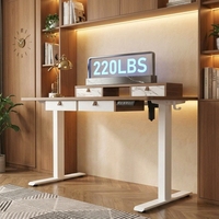 Bureau d'ordinateur motorisé moderne avec tiroirs de rangement, écologique et portable pour chambre, bureau, école, travail
