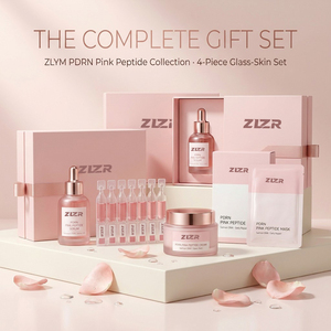 PDRN Skincare Set 10000ppm Salmon DNA Pink Peptide Serum Ampoule Cream Mask Glass Skin Repair 4 Piece Kit Korean - Product Image 3