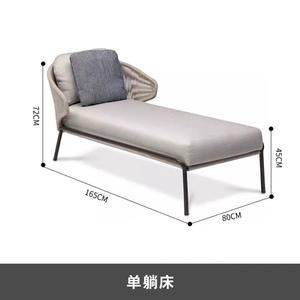 Modern Hotel Pool <b>Chaise</b> <b>Lounge</b> Outdoor Furniture Beach Villa Sun Bed Rope Balcony Aluminium Sun Loungers - Product Image 5