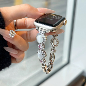 2025 paillettes luxe femmes or Bling oeil de chat Zircon cubique diamant <span class=keywords><strong>bracelet</strong></span> <span class=keywords><strong>Bracelet</strong></span> pour <span class=keywords><strong>Apple</strong></span> <span class=keywords><strong>Watch</strong></span> 10 9 8 7 <span class=keywords><strong>6</strong></span> bandes - Product Image 4